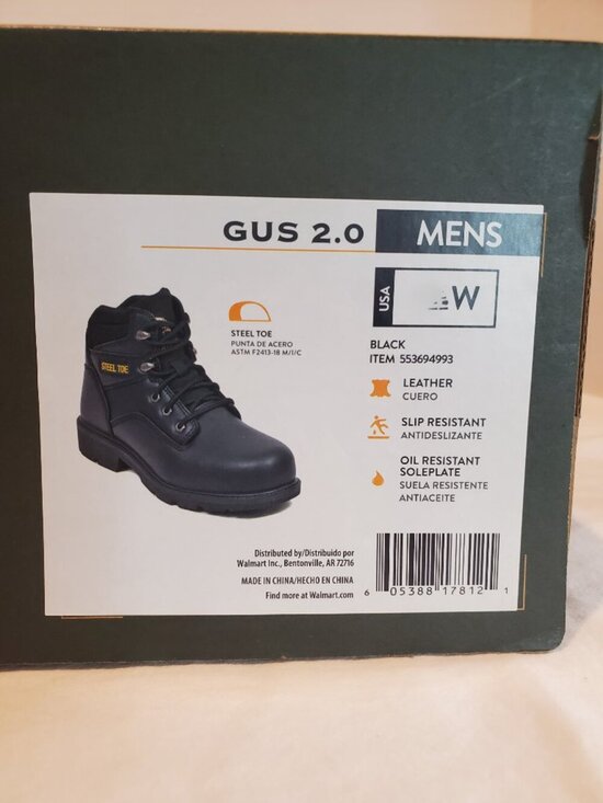 NEW Brahma Men\'s GUS 2.0 Wide Width Steel Toe Work Boots in Black main image 6